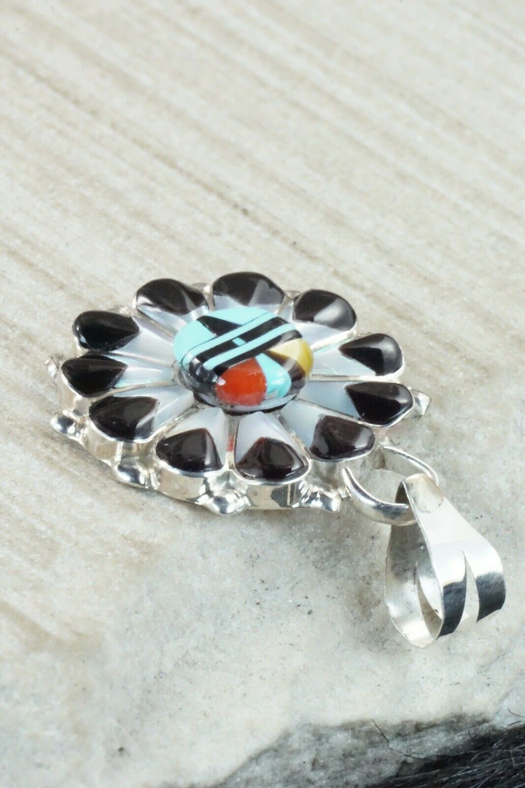 Multi Stone & Sterling Silver Pendant - Andrick Dewa
