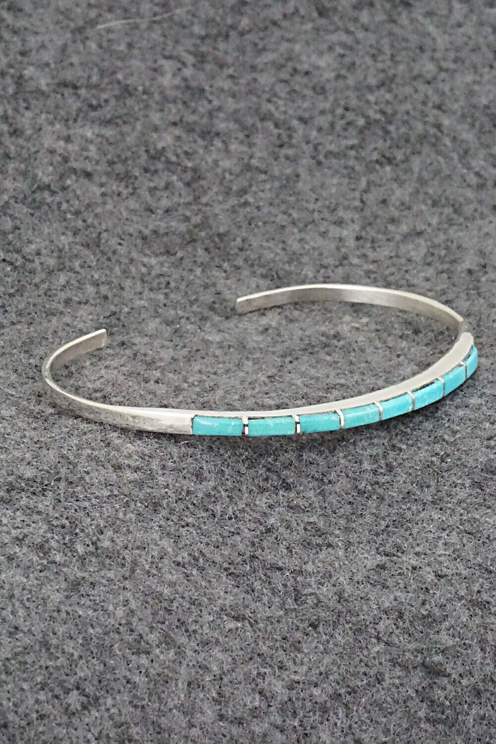 Turquoise & Sterling Silver Inlay Bracelet - Jeanette Chavez