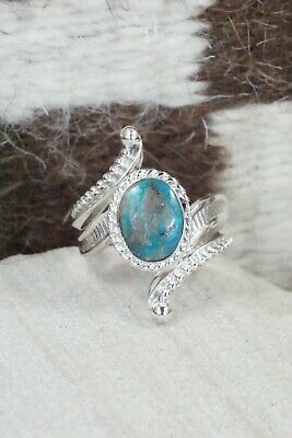 Turquoise & Sterling Silver Ring - Thomas Yazzie - Size 6.75