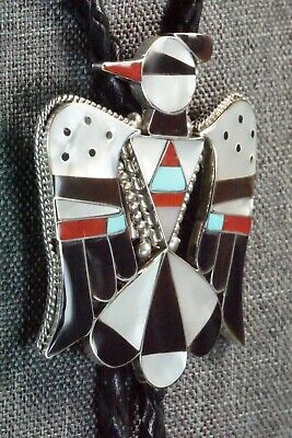 Inlay Thunderbird & Sterling Silver Bolo Tie - Bobby Shack