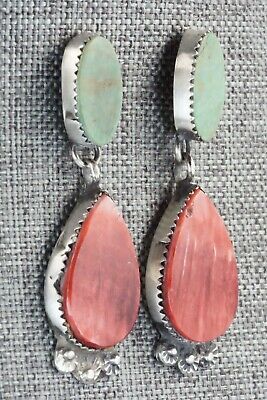 Turquoise, Spiny Oyster & Sterling Silver Earrings - Selina Warner