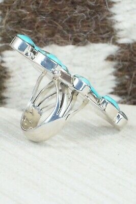 Turquoise & Sterling Silver Ring - Clarence Long - Size 6