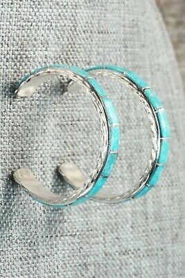 Turquoise & Sterling Silver Earrings - Malcolm Chavez
