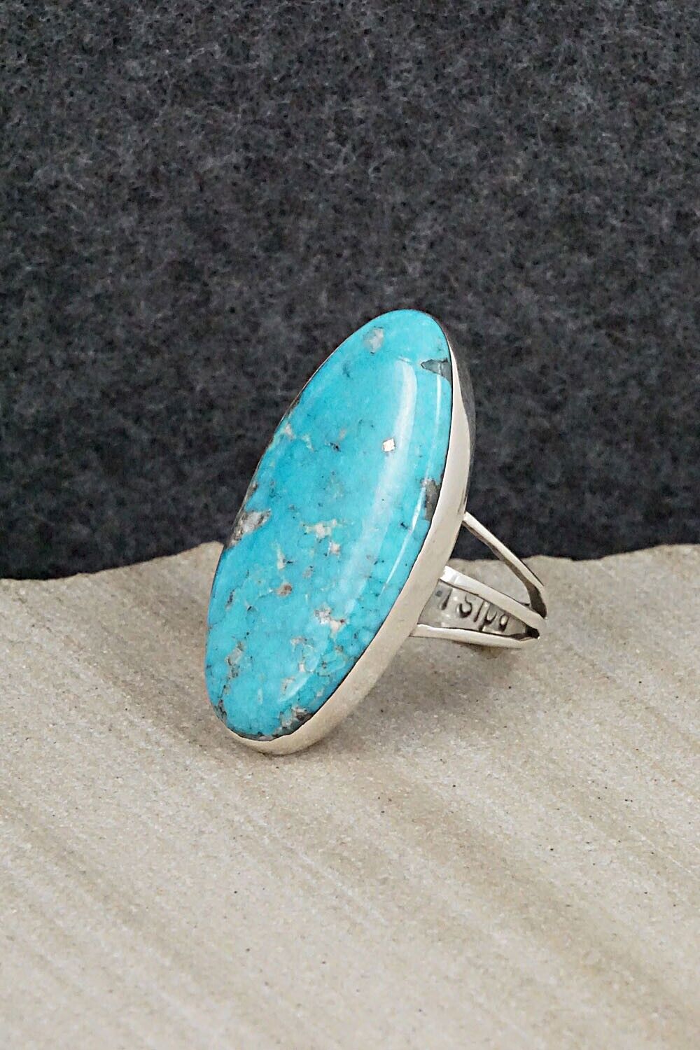 Turquoise & Sterling Silver Ring - Carlos Tsipa - Size 6.25