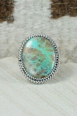 Navajo Turquoise and Sterling Silver Ring - Bobby Platero - 9.5