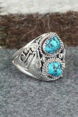 Turquoise & Sterling Silver Ring - Leonard Spencer - Size 12.75 - High Lonesome Trading