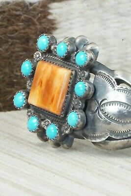 Turquoise, Spiny Oyster & Sterling Silver Bracelet - Jack Bly