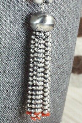 Coral and Sterling Silver Navajo Pearl Necklace - Jan Mariano