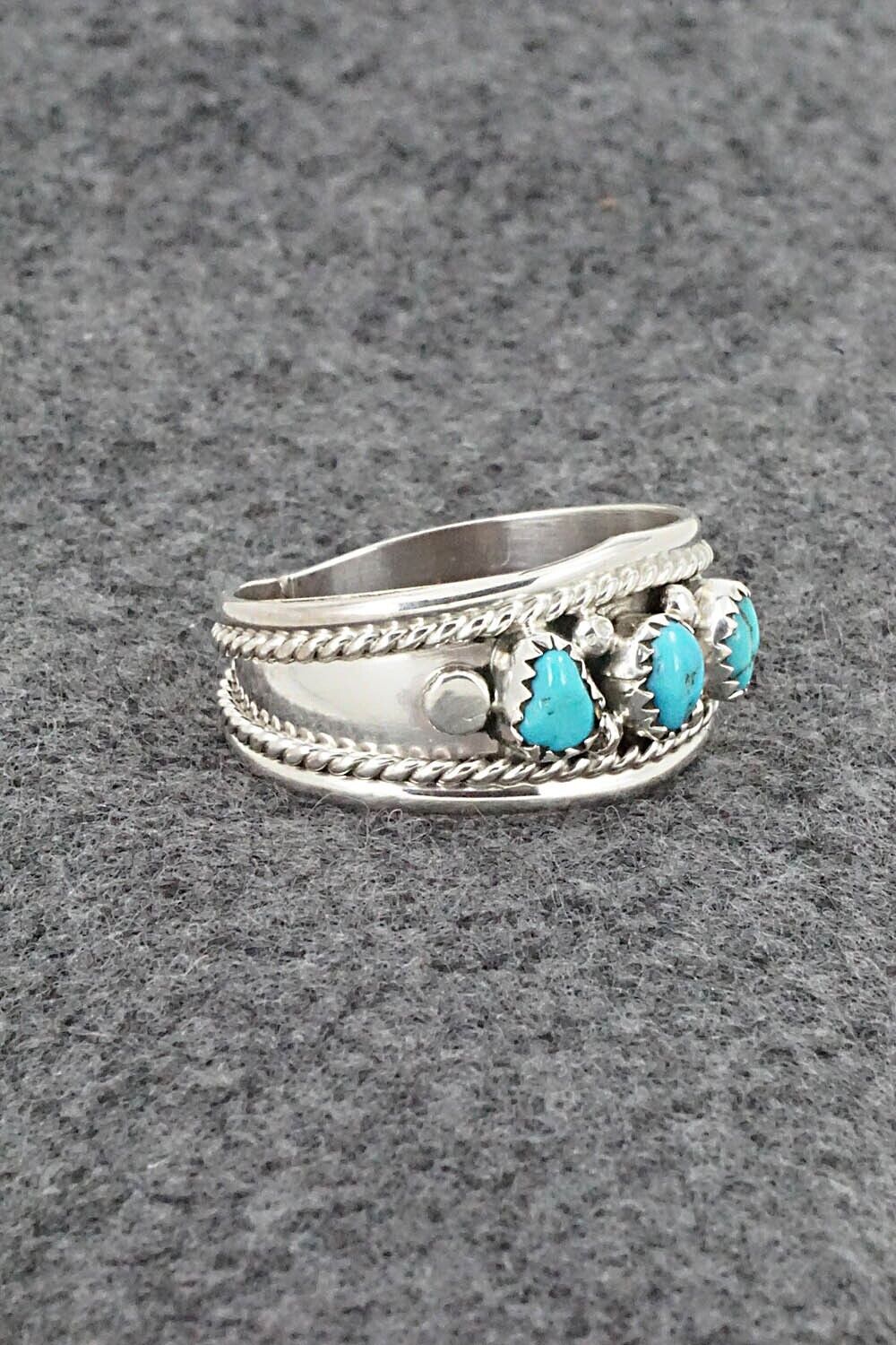 Turquoise & Sterling Silver Ring - Sondra Whitegoat - Size 10.5