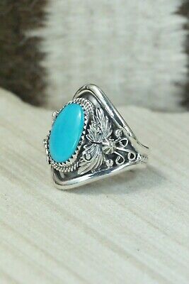 Turquoise & Sterling Silver Ring - Size 9