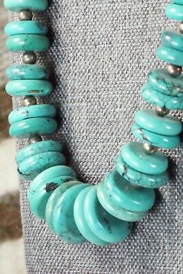 Turquoise & Sterling Silver Necklace - Navajo