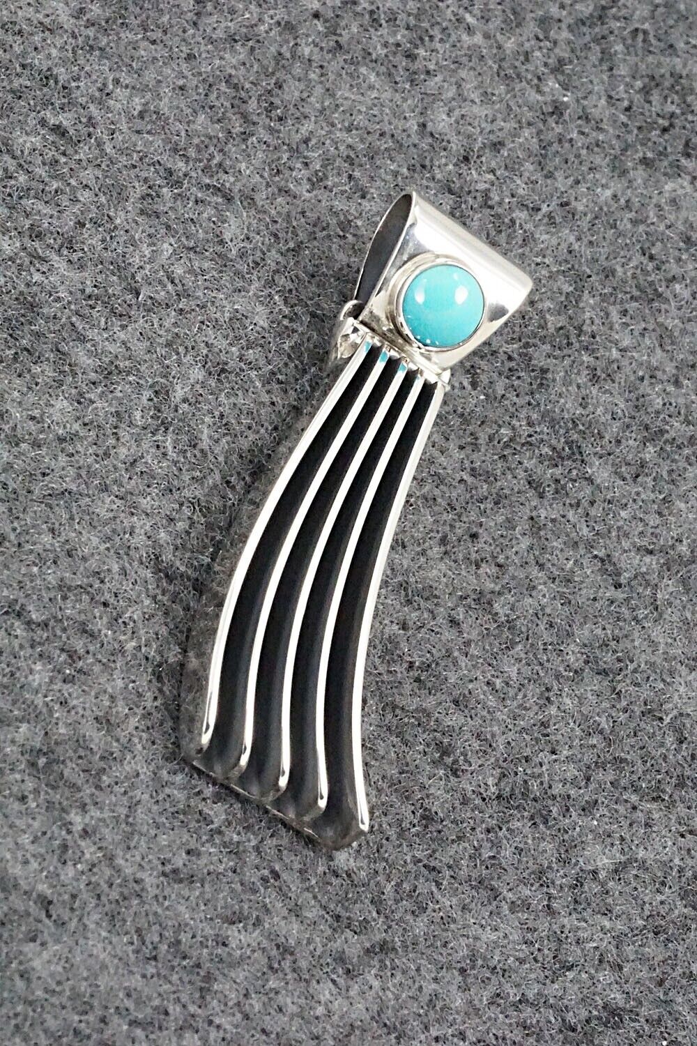 Turquoise and Sterling Silver Pendant - James Bahe