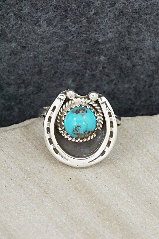 Turquoise & Sterling Silver Ring - Alice Rose Saunders - Size 7.5