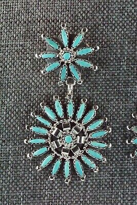 Navajo Turquoise and Sterling Silver Earrings - Nathaniel Nez