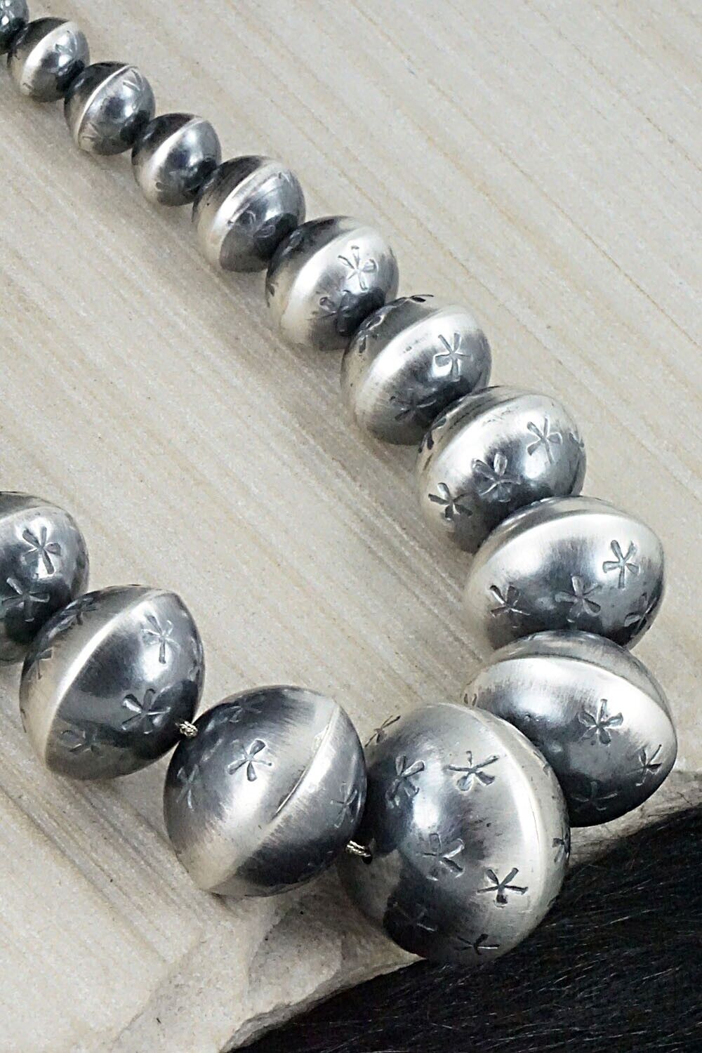 Navajo Pearl Sterling Silver Necklace Set - Preston Haley