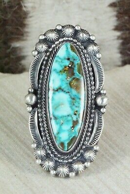 Turquoise & Sterling Silver Ring - Tom Lewis - Size 9