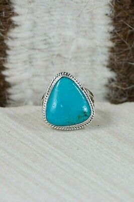 Navajo Turquoise & Sterling Silver Ring - Grace Kenneth - Size 5.5