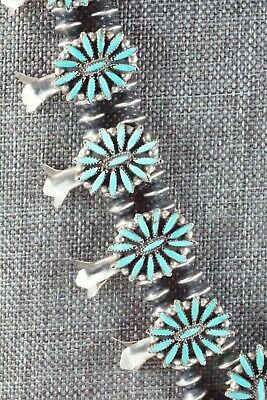 Zuni Turquoise & Sterling Silver Squash Blossom Set - Lorena Peina