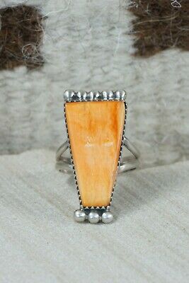 Navajo Spiny Oyster and Sterling Silver Ring - Selina Warner - Size 7.75