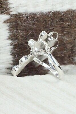 Spiny Oyster & Sterling Silver Dragonfly Ring - Bobby Platero - Size 9.5