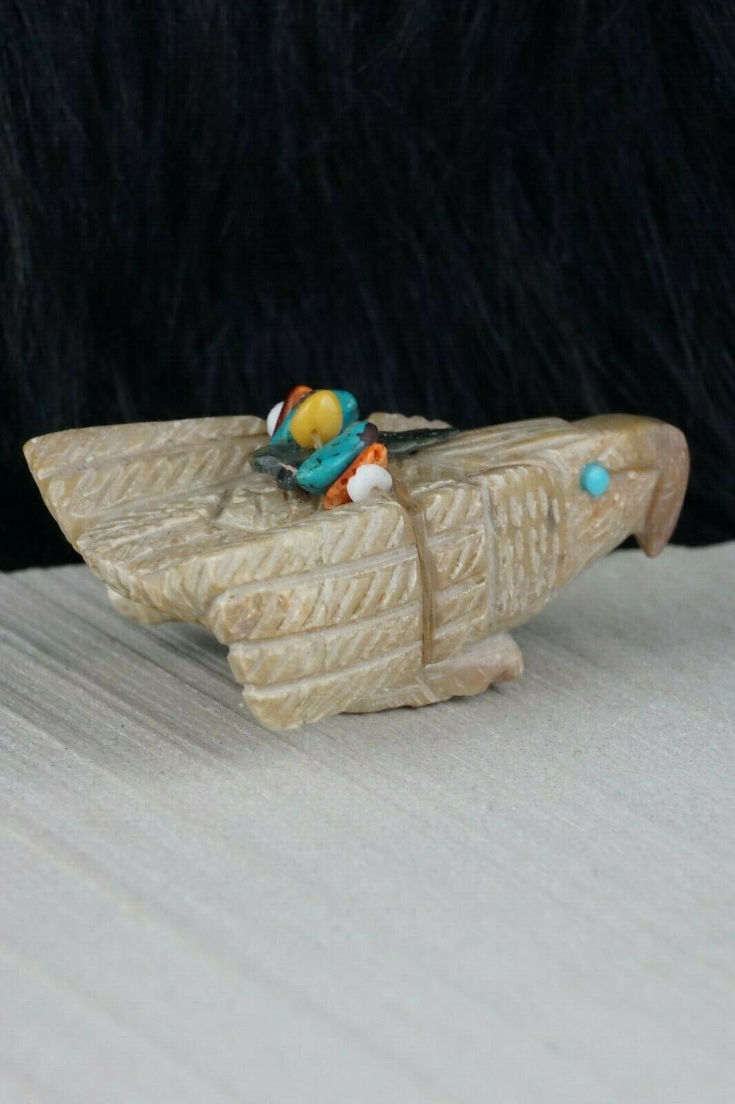 Eagle Zuni Fetish Carving - Narren Bowannie - High Lonesome Trading