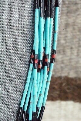 Turquoise, Coral and Jet Necklace - Esquipula Tenorio