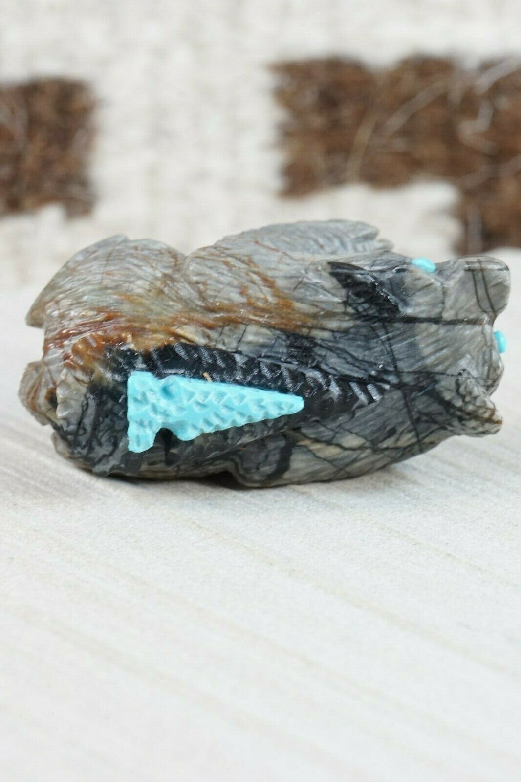 Badger Zuni Fetish Carving - Alvin Haloo - High Lonesome Trading
