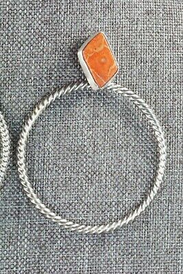 Coral & Sterling Silver Earrings - Annie Spencer - High Lonesome Trading