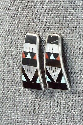 Multi Stone Inlay & Sterling Silver Earrings - Leander Othole