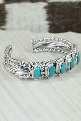Navajo Turquoise & Sterling Silver Bracelet - Raymond Delgarito