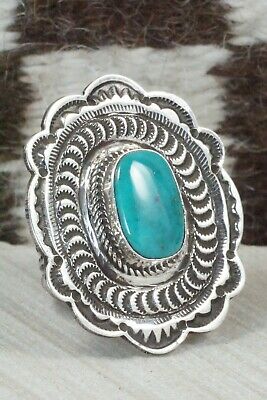 Turquoise and Sterling Silver Ring - Leonard Maloney - Size 10
