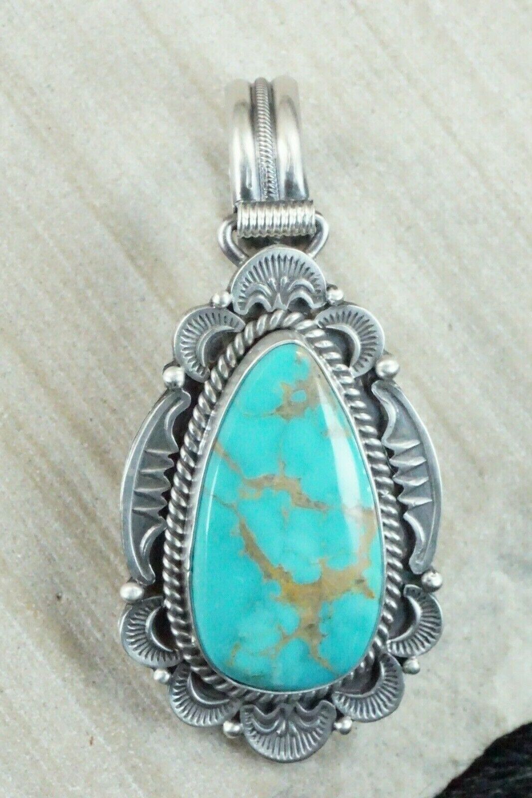 Royston Turquoise and Sterling Silver Pendant - Michael Calladitto