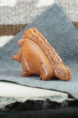 Razorback Hog Zuni Fetish Carving - Louise Ponchuella