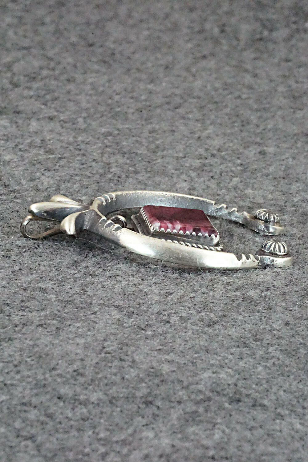 Spiny Oyster and Sterling Silver Naja Pendant - Martha Cayatineto