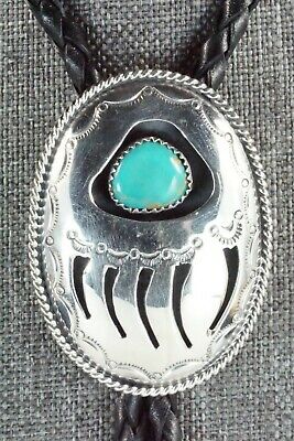 Turquoise & Sterling Silver Bolo Tie - Wilbert Muskett Sr. - High Lonesome Trading