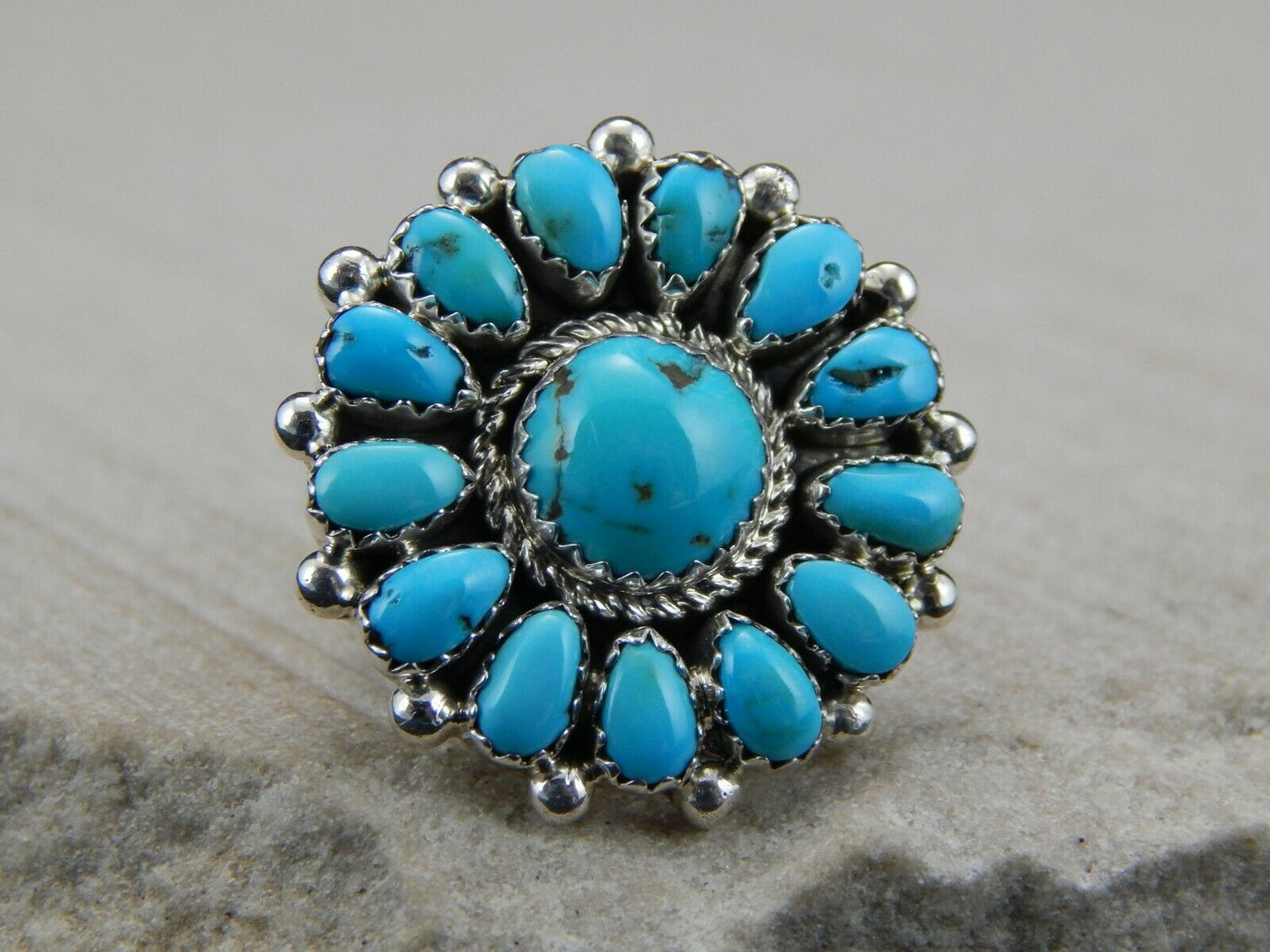 Navajo Sterling Silver & Turquoise Ring - Eric Wilson - High Lonesome Trading