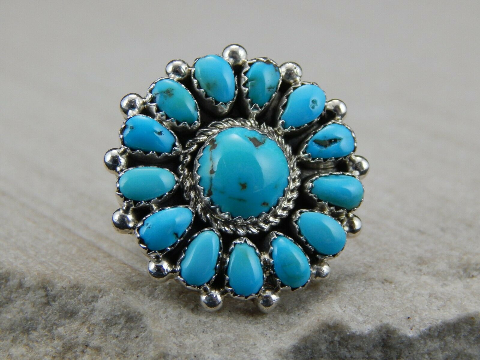 Navajo Sterling Silver & Turquoise Ring - Eric Wilson - High Lonesome Trading
