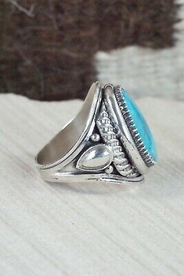 Turquoise & Sterling Silver Ring - Derrick Gordon - Size 11.75