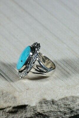 Navajo Turquoise and Sterling Silver Ring - Daniel Benally - Size 7 - High Lonesome Trading