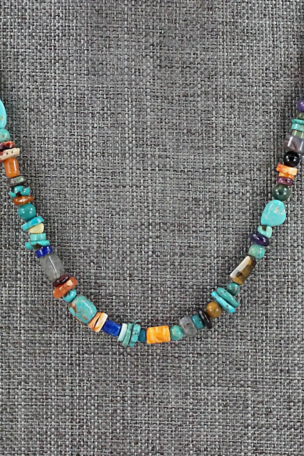 Multi Stone and Sterling Silver Necklace - Helen Tsosie