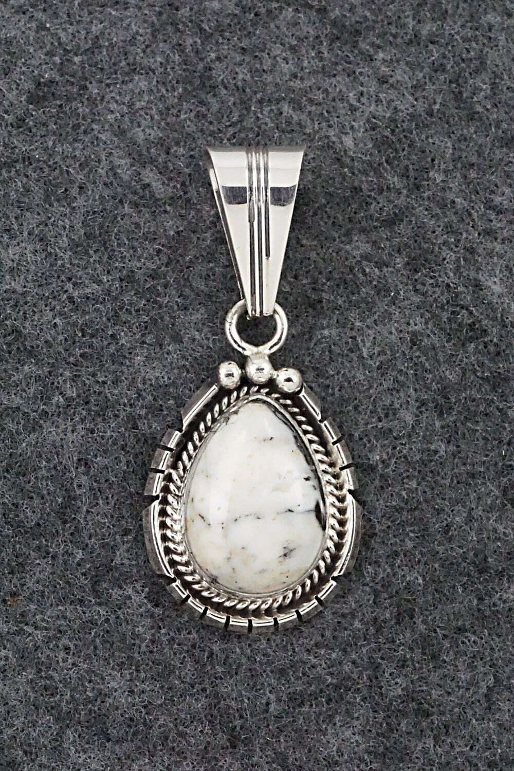 White Buffalo & Sterling Silver Pendant - Samuel Yellowhair