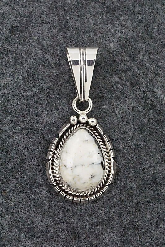 White Buffalo & Sterling Silver Pendant - Samuel Yellowhair