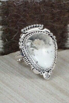 White Buffalo & Sterling Silver Ring - Daniel Benally - Size 8.75