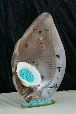 Corn Maiden - Zuni Fetish - Stuart Quandelacy - Zuni Corn Maiden Carving - High Lonesome Trading