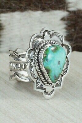 Turquoise and Sterling Silver Ring - Leonard Maloney - Size 10.5