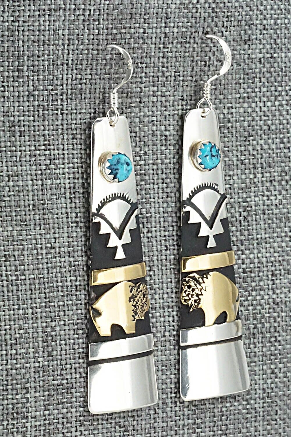 Turquoise & Sterling Silver Earrings - Rosita Singer