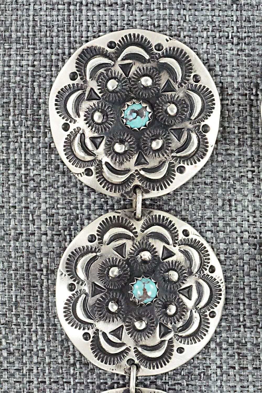 Turquoise & Sterling Silver Earrings - Leander Tahe