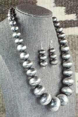 Sterling Silver Navajo Pearl Necklace & Earrings - Preston Haley