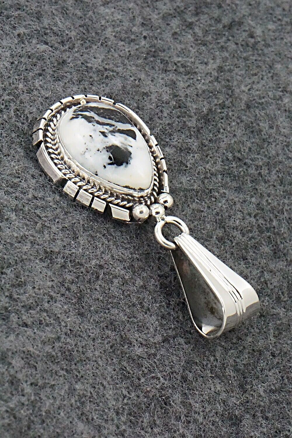 White Buffalo & Sterling Silver Pendant - Samuel Yellowhair