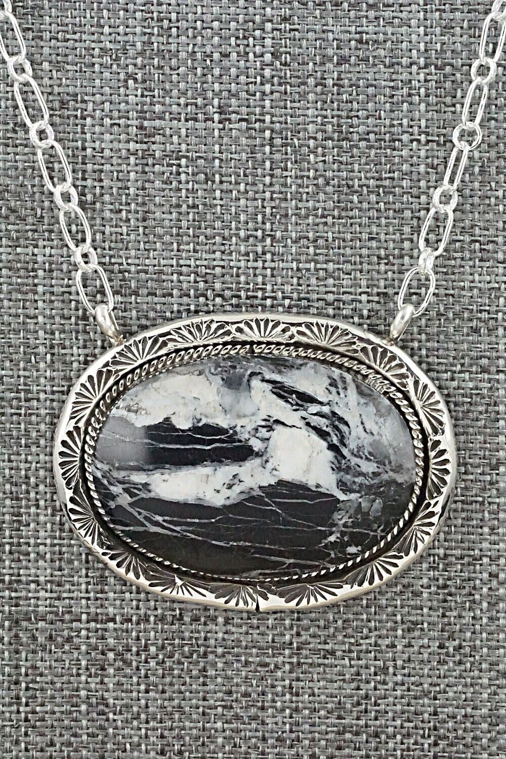 White Buffalo & Sterling Silver Necklace - Angela Ross